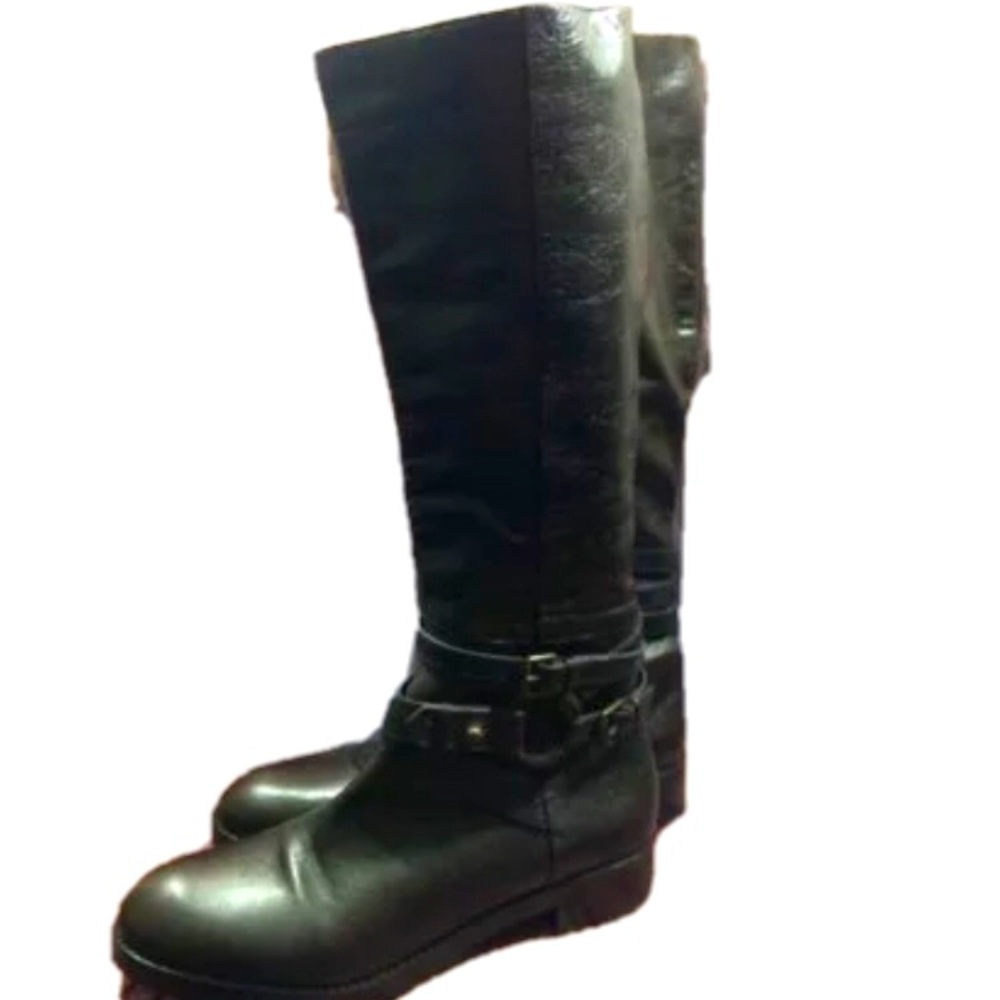 Brown leather riding boots Via Spiga buckle